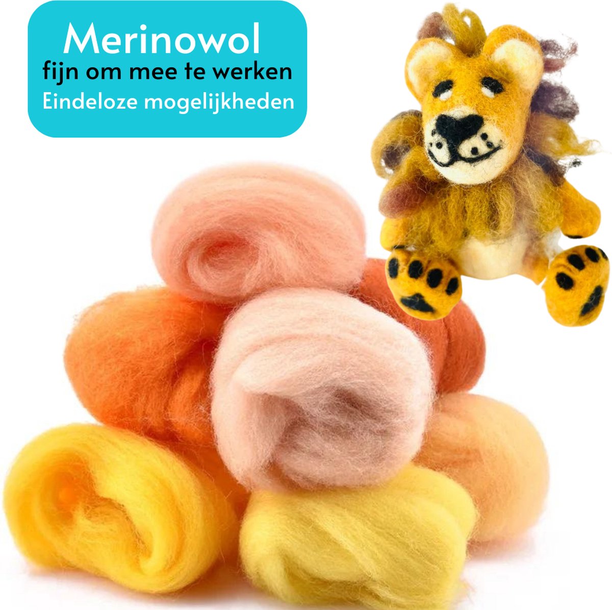 Compleet Vilt pakket voor beginners en gevorderden - 36 kleuren wolvilt met gereedschap in opberg box - Viltnaalden starters set - Naaldvilten / Needle Felting — afbeelding 6