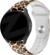 Bandz universeel 20mm siliconen band 'Leopard' geschikt voor Samsung Galaxy Watch Active 1/2 40 & 44mm / Watch 1 42mm / Watch 3 41mm / Gear Sport / Polar Ignite 1-2-3 / Unite / Pacer - Hoogwaardig siliconen materiaal - luipaardprint