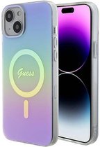 Bescherming Guess GUHMP15SHITSU iPhone 15 6.1" purple hardcase IML Iridescent MagSafe