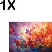 BWK Textiele Placemat - Kleurrijke Bloemen Tekening - Set van 1 Placemats - 35x25 cm - Polyester Stof - Afneembaar
