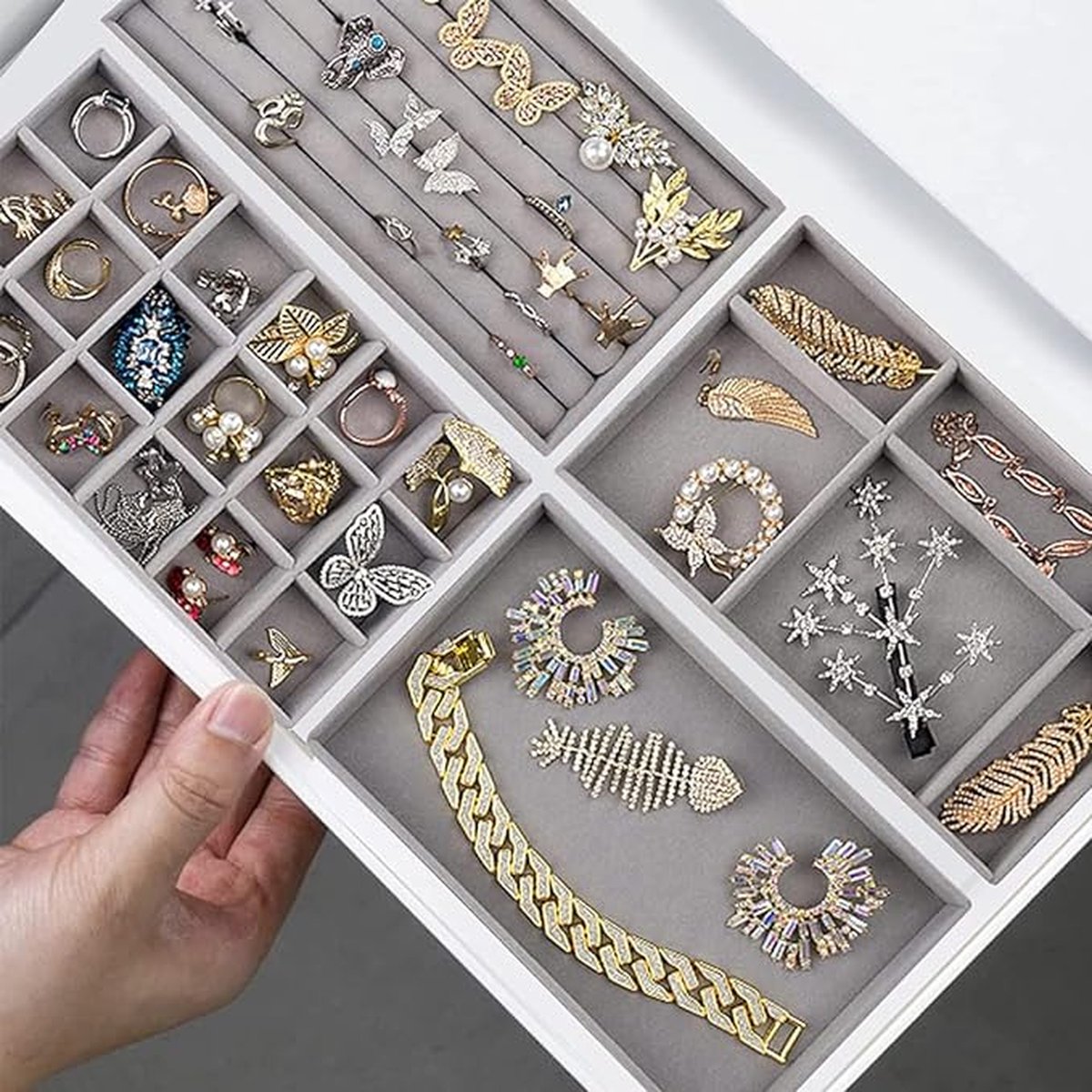 Zwarte Ring Insert Display Trays Sieraden Spons Pads Foam Organizer Oorbel Houder Spons Matten voor Sieraden Dozen Dienbladen Ringhouder