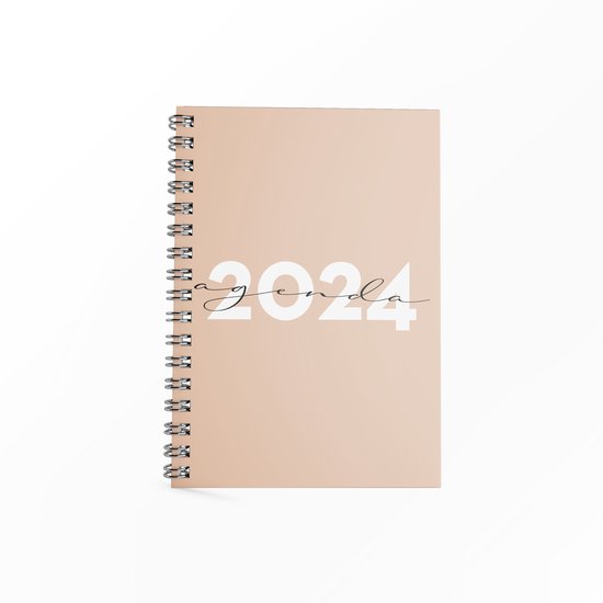Agenda 2024 - Jaaragenda - A5 agenda - 148x210mm - inclusief jaaroverzicht - inclusief contacten - inclusief verjaardagen / feestdagen - inclusief weeknummers