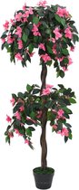 The Living Store Kunst Rododendron Plant - 155 cm - 630 bladeren - 252 bloemen