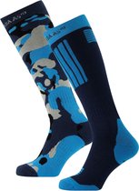 Poederbaas Snowboard Chaussettes Ski Chaussettes 2-pack - Camo Navy