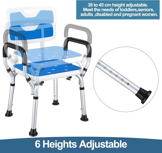 Douchestoel voor senioren, douchekruk / Douchestoel Douchekruk / Douchezitje Antislip bol