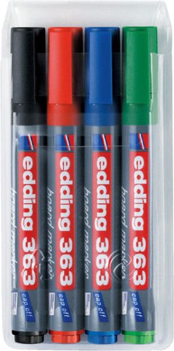 edding 360 whiteboardmarker set - diverse kleuren - 8 whiteboardstiften -  ronde punt 1,5 - 3 mm - boardmarker uitwisbaar - voor whiteboard,  flipchart