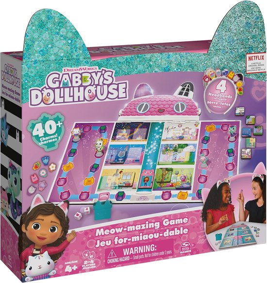 Gabby's Dollhouse - Jeu de société Gabby - avec 4 bandeaux