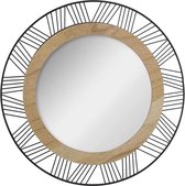 Atmosphera - miroir rond - bois/métal - diamètre 45 cm - miroir mural