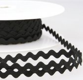 Ruban serpentine 1 mètre noir - ruban zigzag 8mm - Fabric Boutique