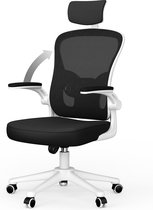 Chaise de Bureau - Chaise Ergonomique avec Accoudoirs 2D, Appui-tête en Hauteur, Support Lombaire, Dossier réglable Wit