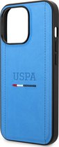 US Polo Assn iPhone 14 Plus Blue Leather Case