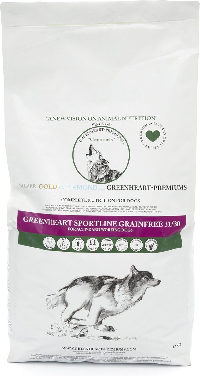 Greenheart hondenvoer Sportline Grain Free 12 kg - Hond