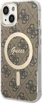 Guess 4G Back Case (MagSafe Compatible) voor Apple iPhone 13 (6.1") - Bruin