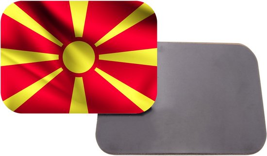 Aimant avec impression | 5x7cm | Cadeau | Aimant de réfrigérateur | Drapeau Macadonie
