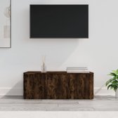 The Living Store TV-kast - Gerookt eiken - 80 x 34 x 30 cm - Duurzaam hout