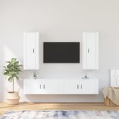 The Living Store TV-meubelset - Wit - 2x 40x34.5x100 cm + 2x 100x34.5x40 cm