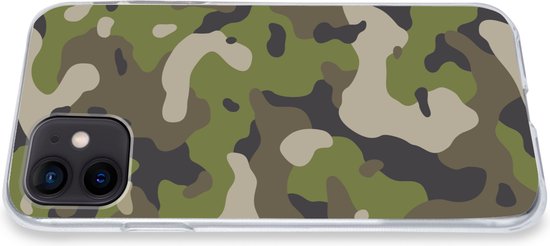 Coque iPhone 12 - Motif camouflage aux couleurs militaires - Siliconen