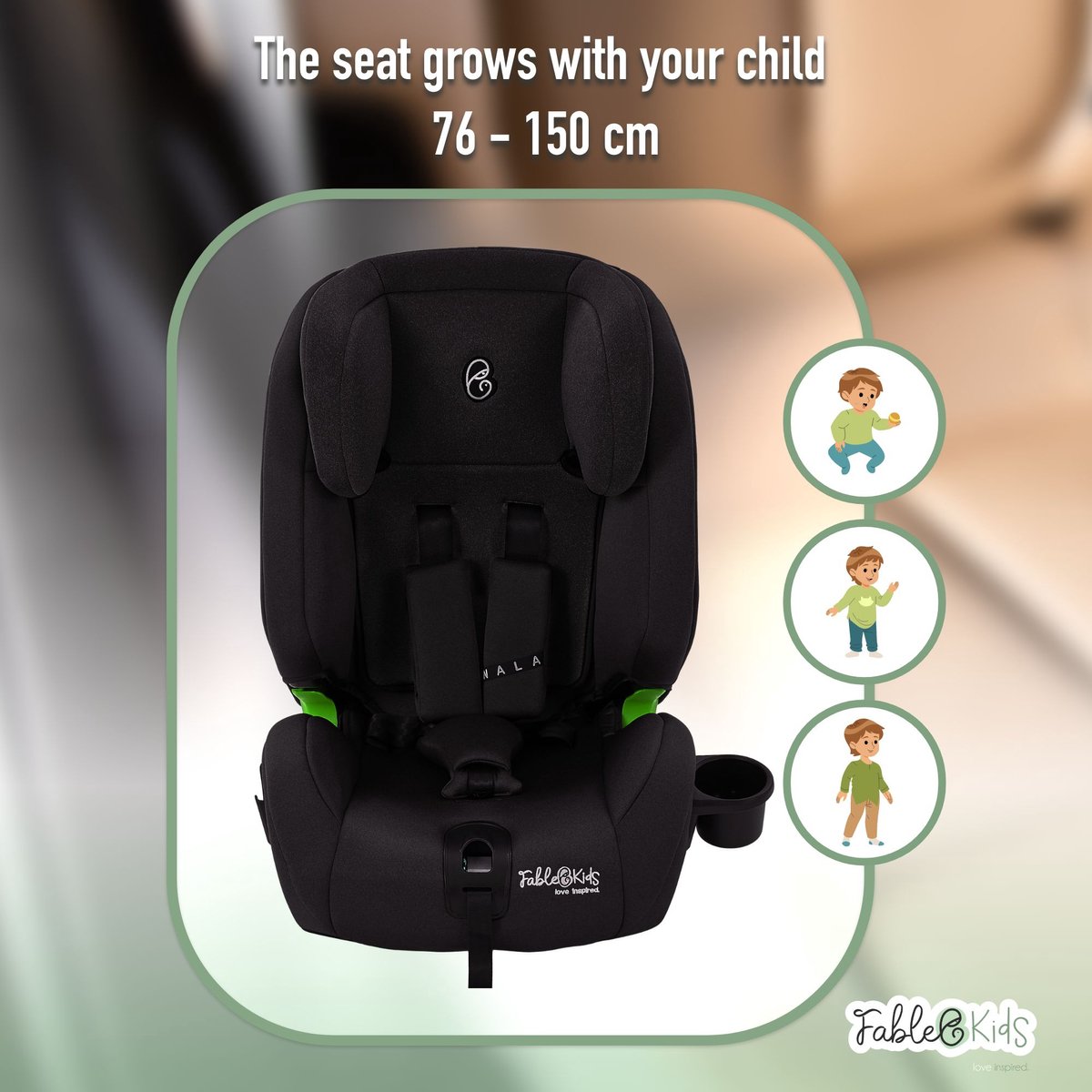 Mobiclinic Siège auto Groupe 1/2/3 ISOFIX 9-36 kg Lionfix Harnais