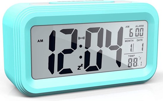 Réveil numérique BOTC - Wekker - Avec indicateur de température - Avec fonction snooze et éclairage - Vert