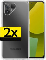 Hoesje Geschikt voor Fairphone 5 Hoesje Siliconen Case - Hoes Geschikt voor Fairphone 5 Hoes Siliconen - Transparant - 2 Stuks