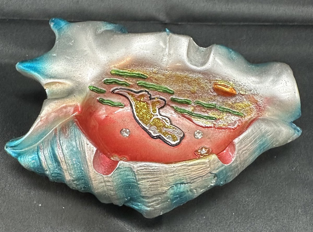 Goedkoopste Tropische asbak polyresin zeeschelp krokodil - blauw meerkleurig - polyresin - 13 x 9 x 5 cm - Woonaccessoires - Woondecoratie - Asbakken