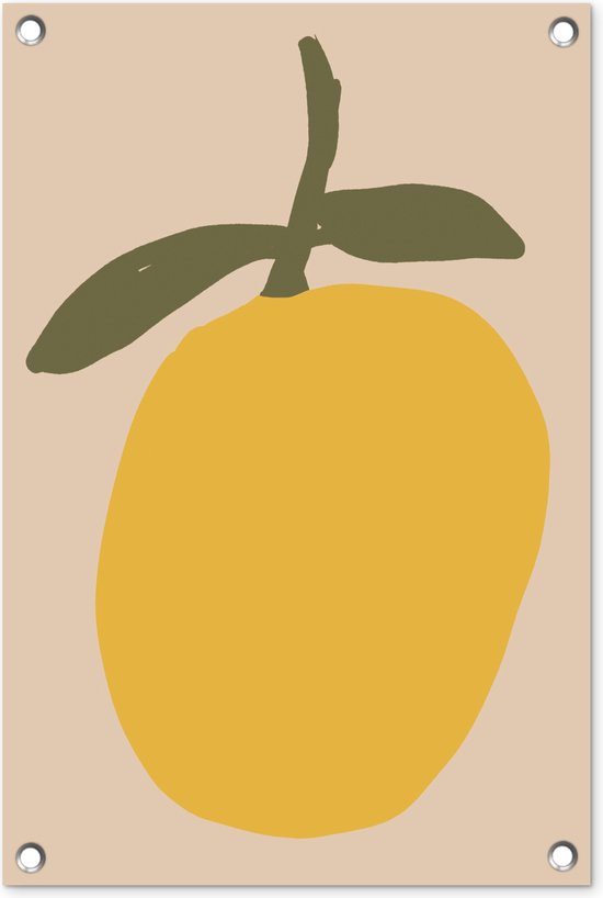 Tuinposter 40x60 cm - Tuindecoratie Fruit - Abstracte kunst - Modern - Poster voor in de tuin - Buiten decoratie - Schutting tuinschilderij - Tuindoek muurdecoratie - Wanddecoratie balkondoek