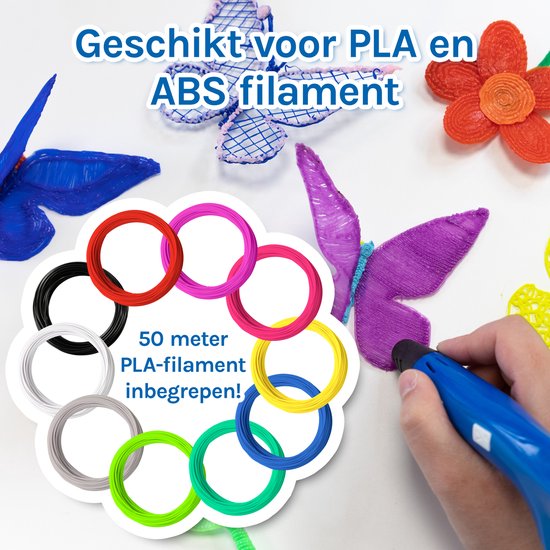3D&Print 3D Pen Starterspakket Kinderen - 3 D Pen Starterskit met Filament Vullingen - Set - Rood - 3D&print