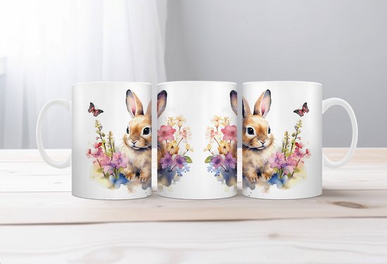 Auqarel tasse à café Lapin 5