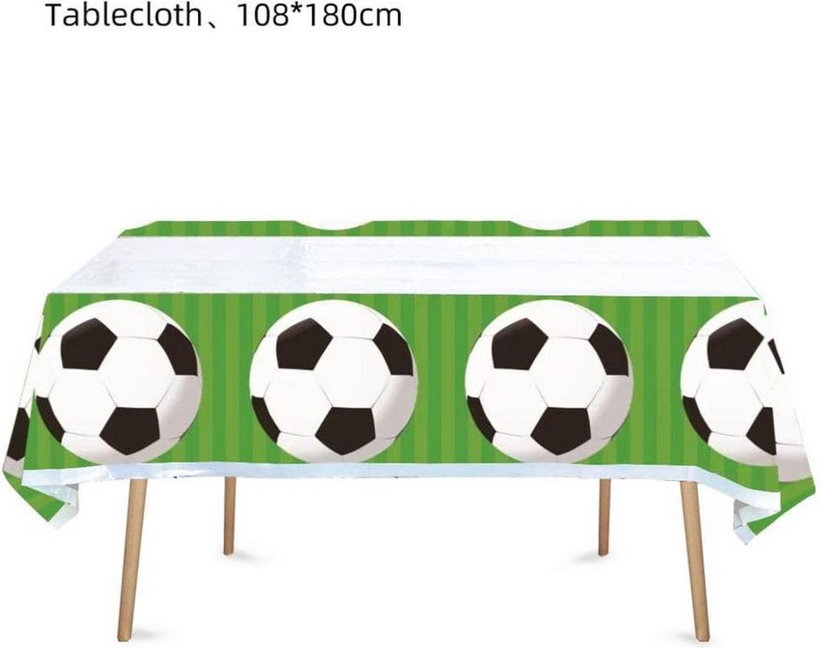 Plastic tafelkleed voetbal 180x108 cm