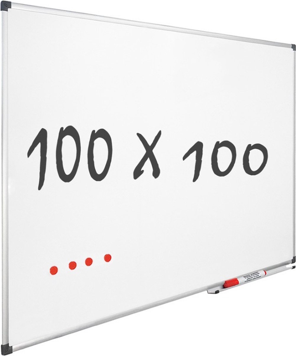 IVOL Whiteboard 100x100cm Gelakt staal - Magneetbord