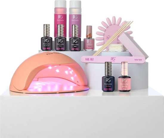 Pink Gellac - Gellak Starterspakket - Premium Peel Off - Gel Nagellak en Gel Lak - Inclusief LED Lamp - Voor de Perfecte Gelnagels - Pink Gellac