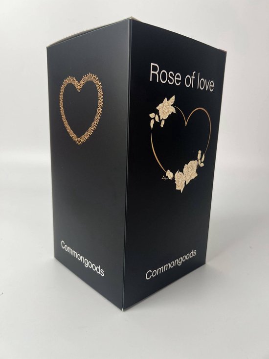 Common Goods - Gouden roos in glazen stolp met LED – Rozen - Vrouwen Cadeautjes - Moederdag Cadeautje - Mama - Huwelijkscadeau - Liefdes Cadeau - Valentijnsdag - Verjaardag - Vriendin - Common Goods