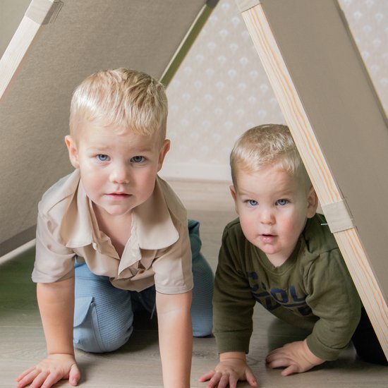 Sunny Como Speeltent Crème– Wigwam Tipi Tent voor kinderen - Stokken FSC hout - 123x106x107cm van Sunny. — afbeelding 3