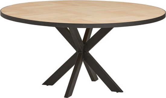 Table à manger ronde en chêne Bern Ø100 cm Herringbone -