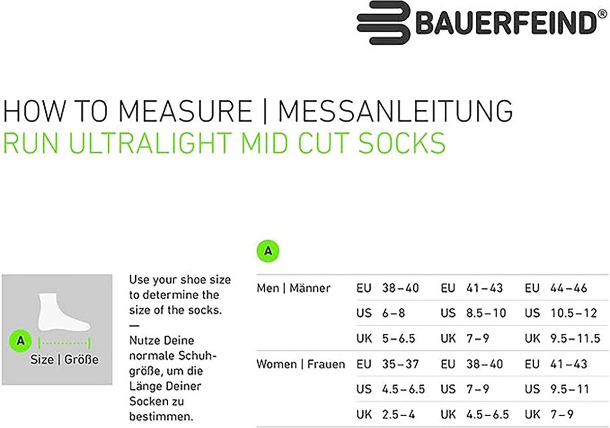 Bauerfeind Run Ultralichte Mid Cut Sokken, Heren - Sportwear - Volwassen — cadeau in Cadeau-ideeën - foto 6