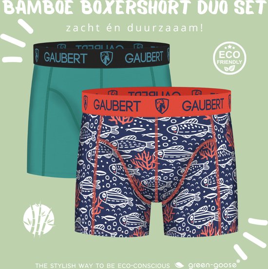 Gaubert Bamboe Boxershorts | 2 Stuks | XXL | Vissen