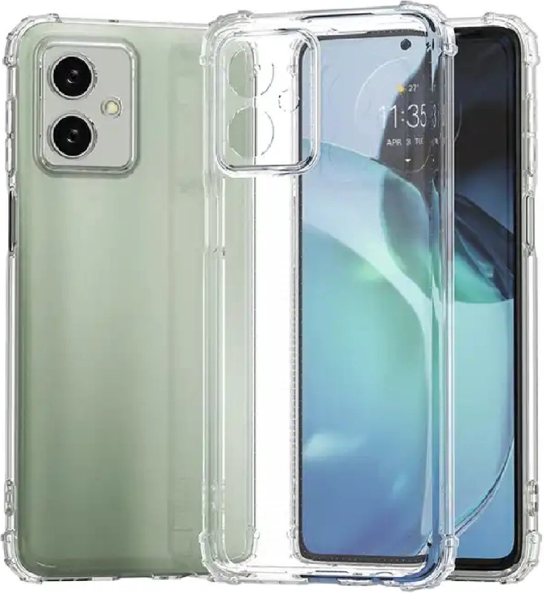 Geschikt voor Motorola Moto G54 Hoesje Transparant - Siliconen Moto G54 Hoesje Siliconen Transparant Shock Proof Case