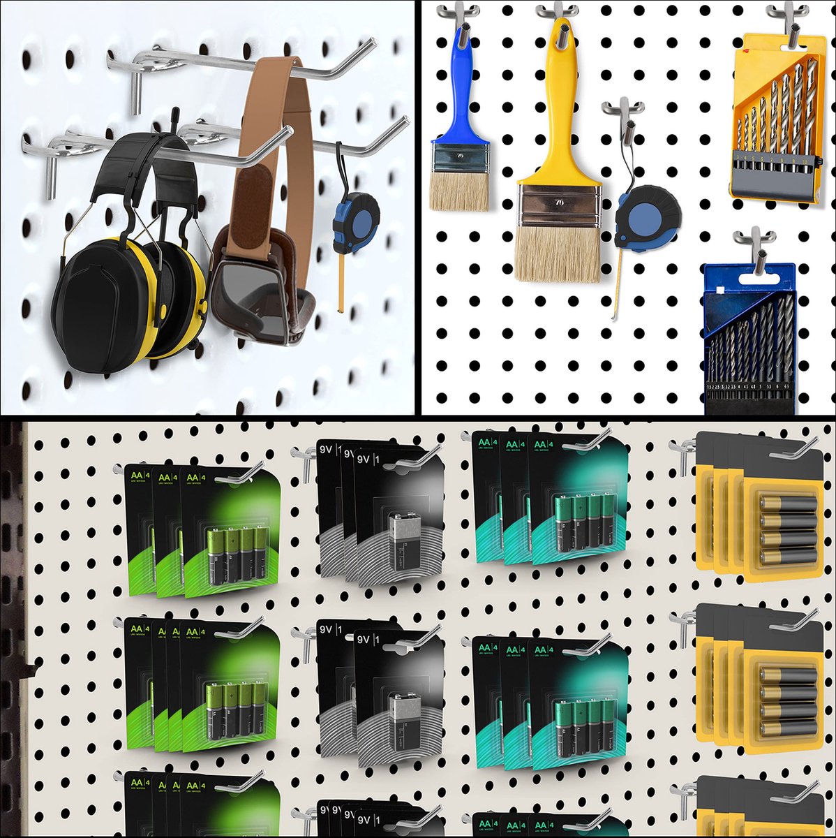 50 Stukken Enkele Pegboard Haken, Gatenwandhaak, Pegboard Haak, Bordhaken Paneel Display Haken, Accessoires Metalen Pegboard Haken, voor supermarktplanken, displays en wanddecoratiegereedschap