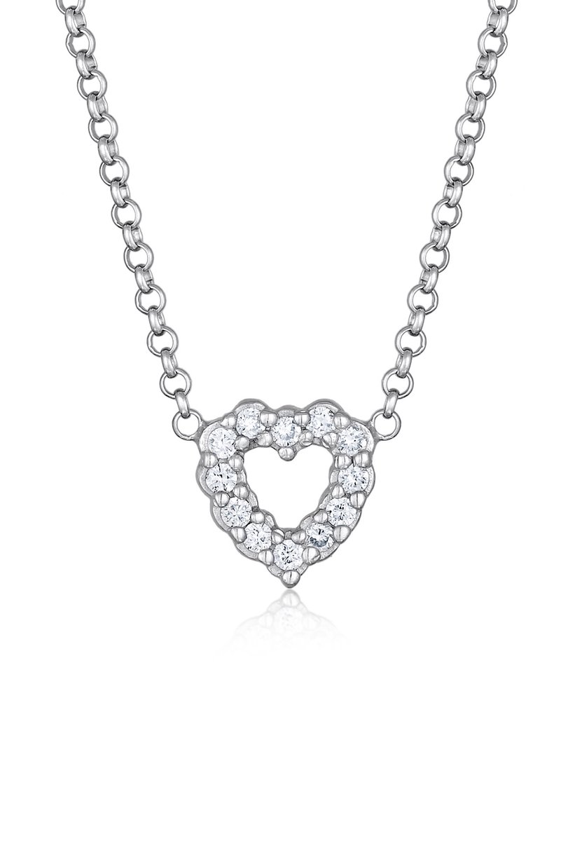 Elli PREMIUM - Halsketting - Dames hanger liefde met laboratorium-gekweekte Diamanten (0.18 ct) in 925 sterling zilver - Dames