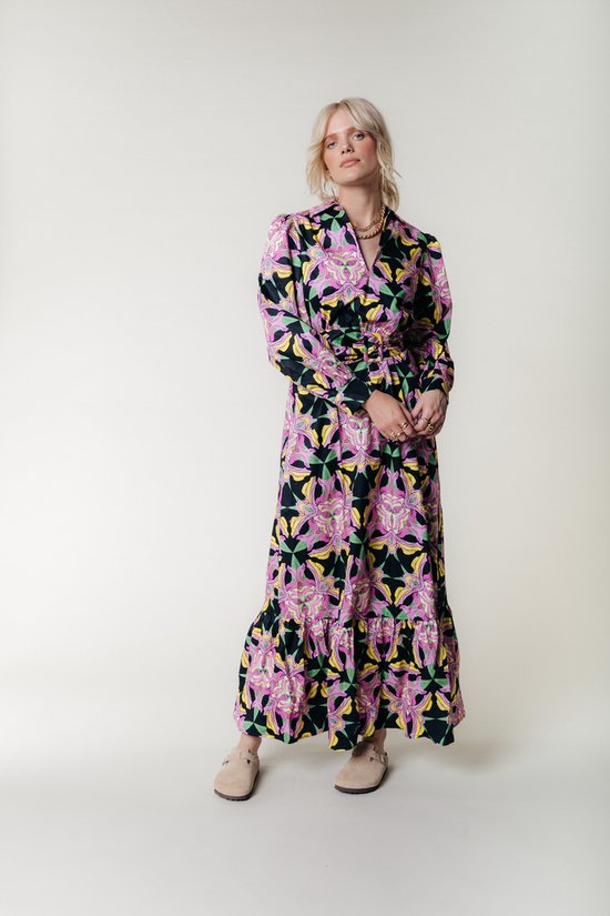Colourful Rebel Davina Graphic Flower Maxi Dress - S