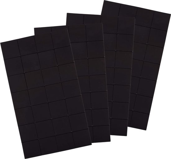 WINTEX Magneetplaatjes - 4 x 28 vierkante magneetplaatjes per vel - magneten sterk en zelfklevend - zelfklevende vierkante mini-kleefmagneten