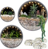 Muurplanter - Set van 3 ronde wandvazen om op te hangen, van metaal voor grijze planten Merk: JonesHouseDeco