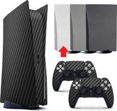 Gadgetpoint | Gaming Console & Controller(s) Stickers | Bescherming Skin | Grip Case | Accessoires geschikt voor Playstation 5 - PS5 | Carbon - Wit | Vaderdag Cadeau