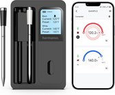 Hermanos® Vleesthermometer - Draadloze BBQ Thermometer met App - Overthermometer - Kernthermometer - 2 Sondes - met Bluetooth - RVS - HWT02