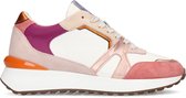 Manfield - Dames - Roze leren metallic sneakers - Maat 36