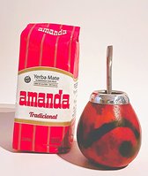 Amanda Yerba Mate Starterspakket - Authentieke Mate Beker + Bombilla + 500 gram Amanda