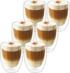 Latte macchiato glazen, dubbelwandige glazen , cappuccinoglazen,thermoglazen, espressokopjes glas, set van 6 (350 ml)