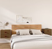 The Living Store Wandnachtkastje - - Wandgemonteerde nachtkastjes - 50 x 36 x 40 cm - Ken- Massief grenenhout