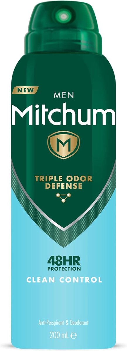 Mitchum - Triple Odor Defense 48HR Protection Deodorant Spray - Antiperspirant - Clean Control - Dermatologist Tested - 200ml