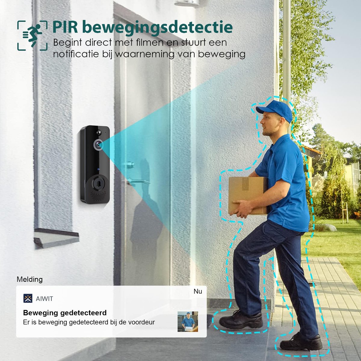 Afbeelding 2 van Slimme Video deurbel draadloos met Camera en Wifi - Inclusief Gong - 1080P HD - Slimme Deurbel